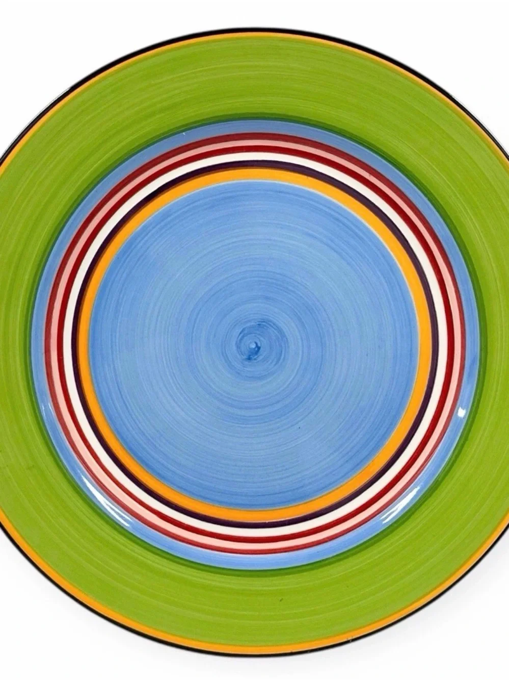 Vintage Salsa by Block Dinner Plates 11” Multicolor Striped Stoneware Set Of 3